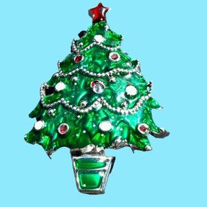 Christmas Tree Pin Brooch Holiday Jewelry